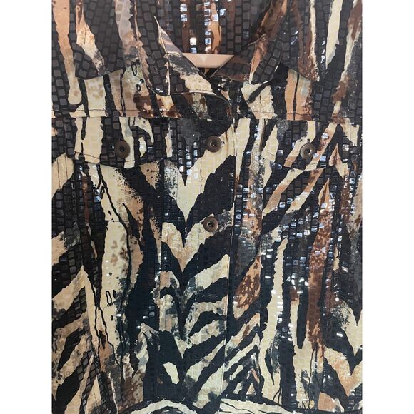 Notations Sequin Animal Print Jacket-Petite Medium-Zebra Print Blazer EUC - Picture 4 of 6